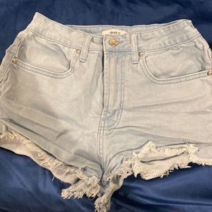 Light blue cutoff shorts